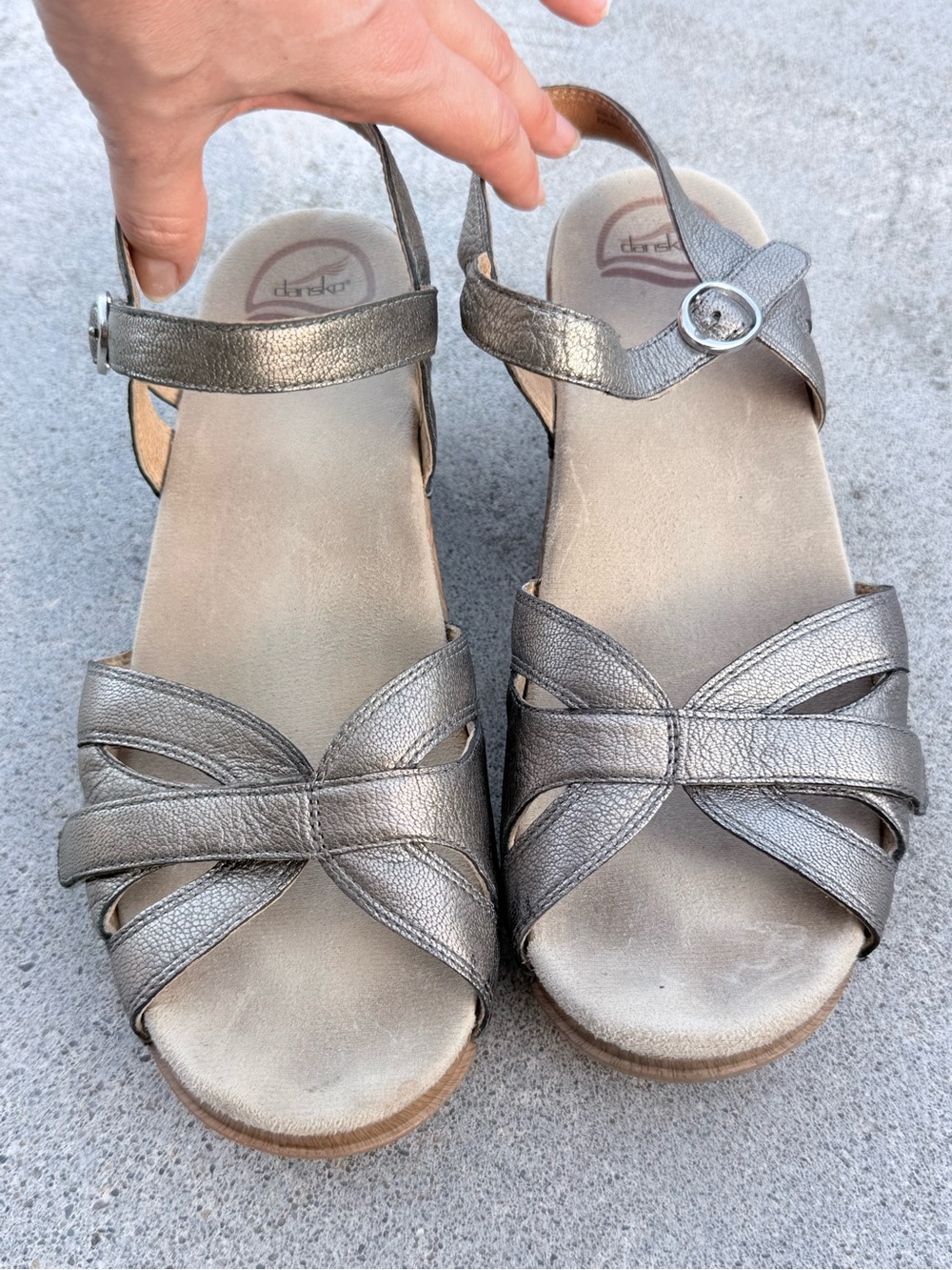 Dansko Women's Season Comfort Sandal 9.5 EU 41 in Sandstone Metallic Gold